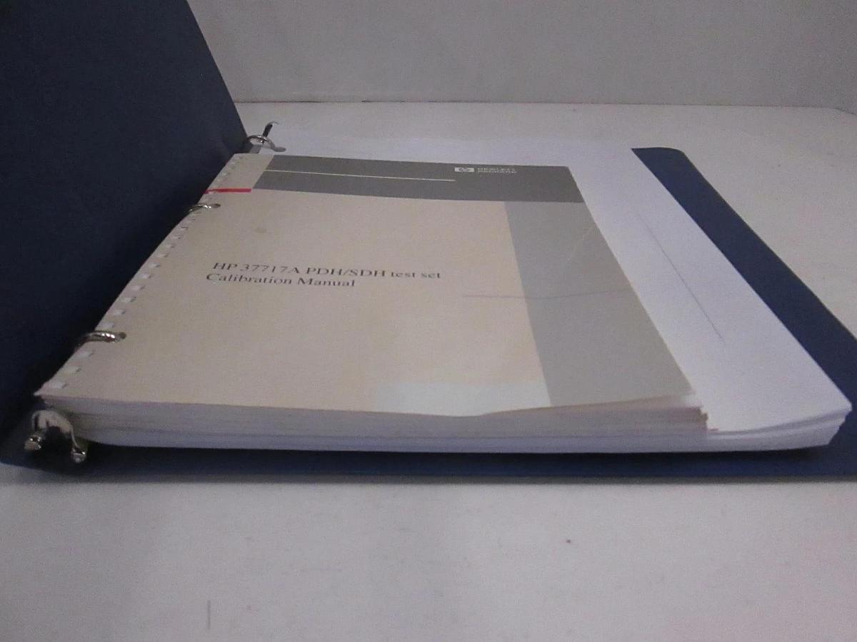 Used HP 37717A PDH/SDH Test Set Calibration Manual, Used