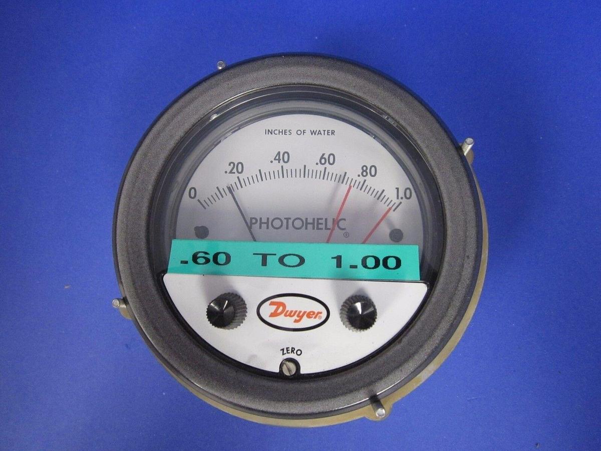 Used Dwyer 3001 Photohelic Pressure Switch/Gage MODULE ONLY, 0-1.0" of Water, Used