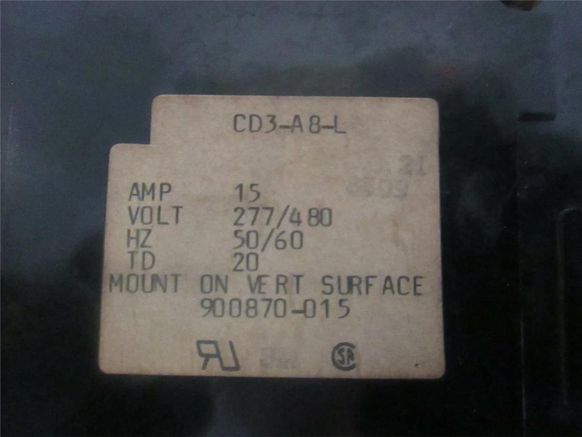Used Heinemann, 3 Pole Circuit Breaker 15A, CD3-A8-L, Used