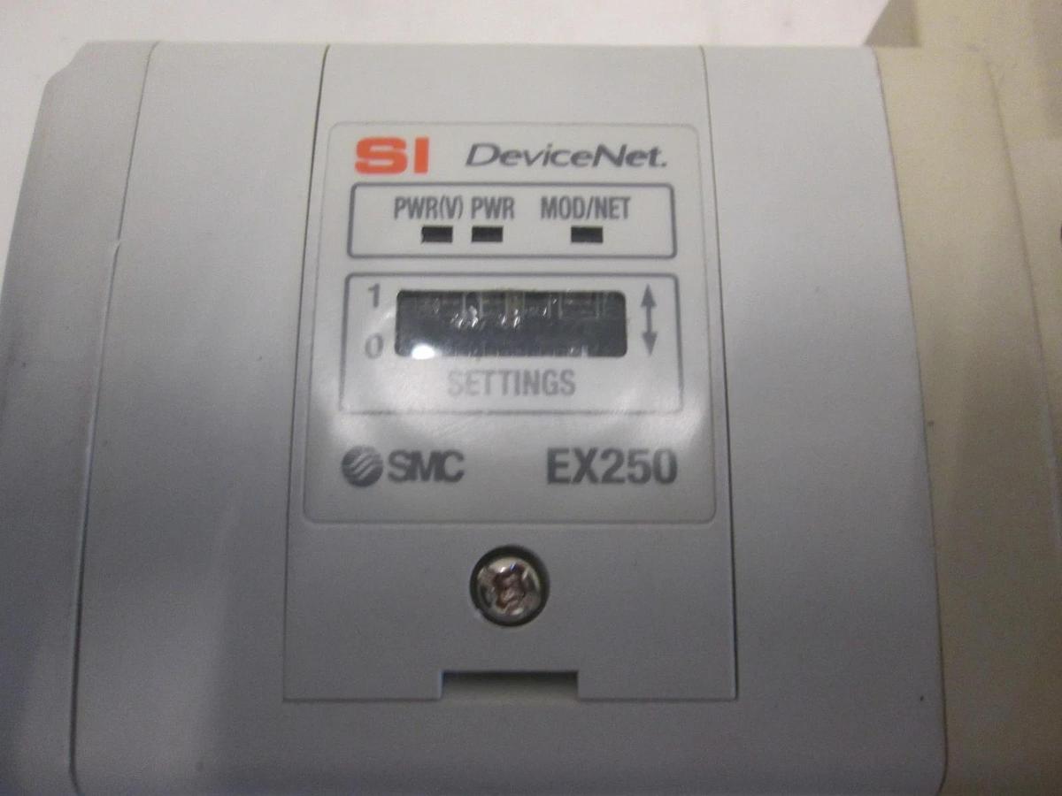 Used SMC, EX250, DeviceNet Interface Module Assy w/ 4 Valves, SV2200-5FVD, Used