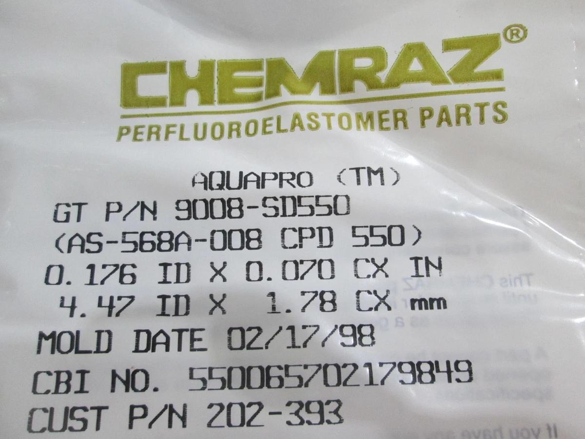 Chemraz, AS-568A-008, O-Ring, 202-393, New, Lot of 28