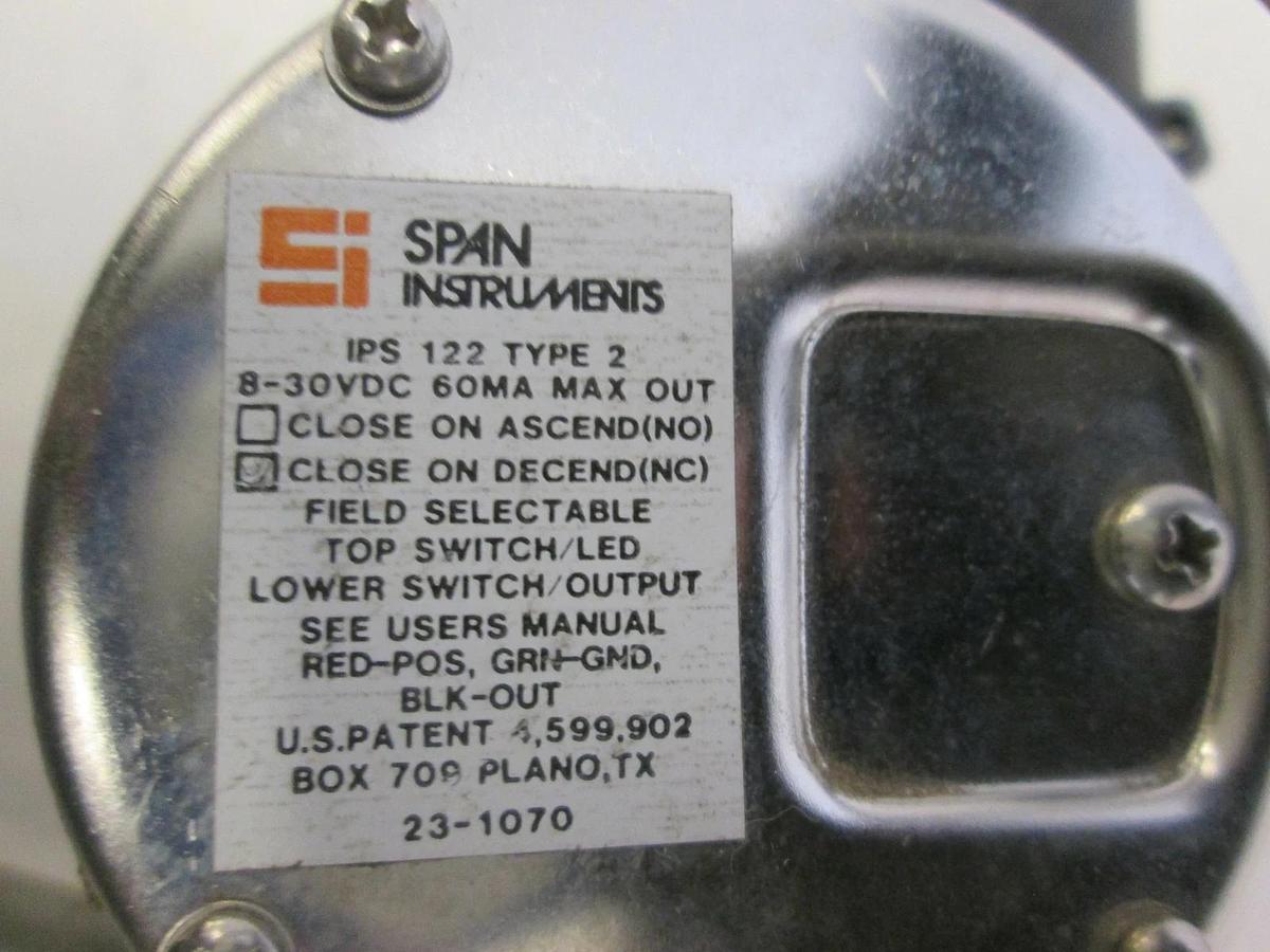 Used Span, Type 2, IPS 122, 21-0244-01, Pressure Gauge Transmitter, 0-3000 PSI, Used