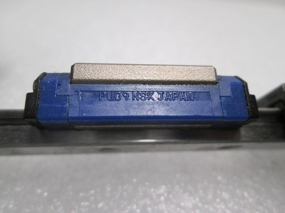 Used NSK, PUO9, Linear Bearing Guide Block w/ Guide Rail, Used