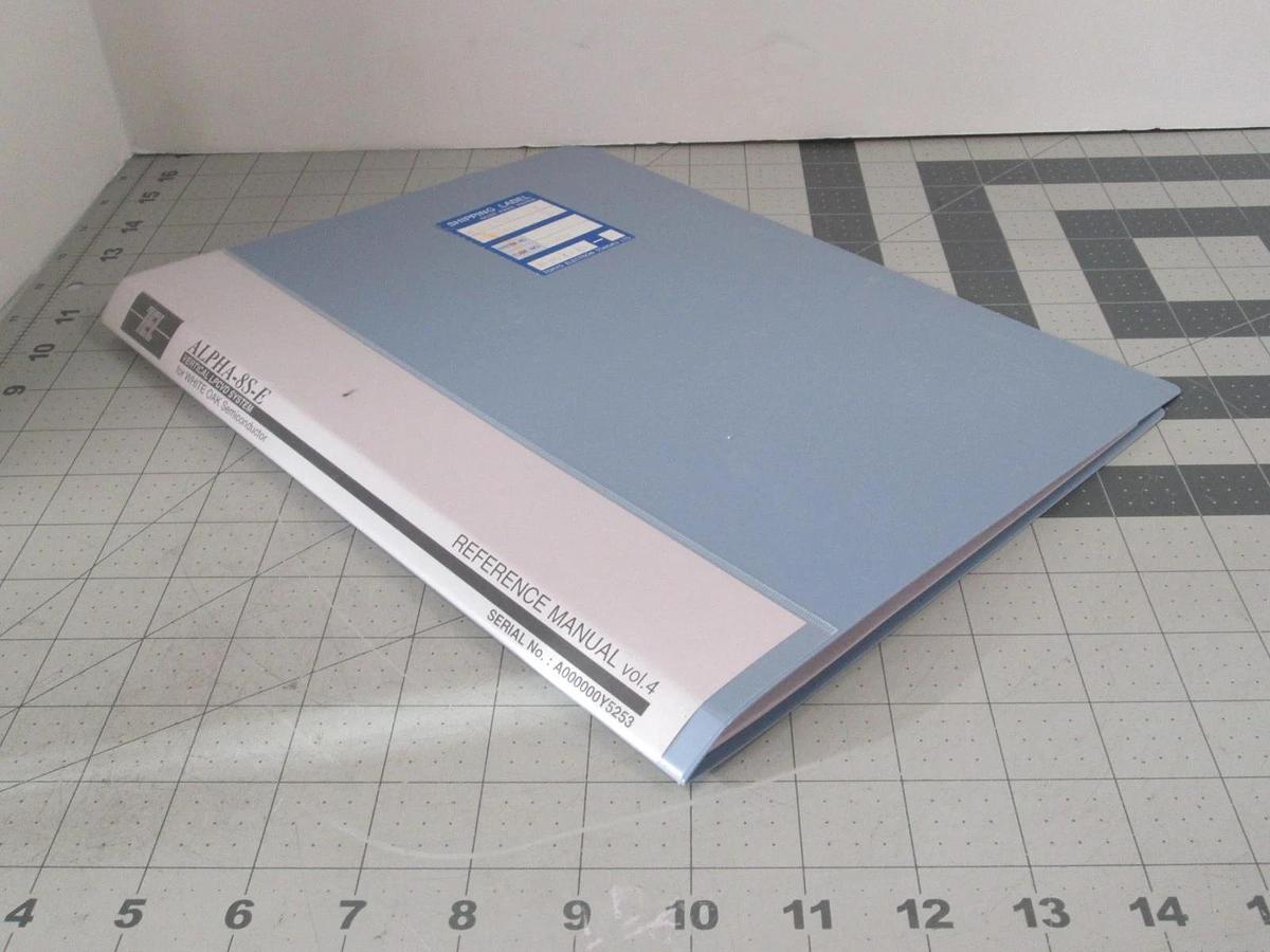 Used TEL Tokyo, ALPHA-8S, Reference Manual, VOL. 4, Used