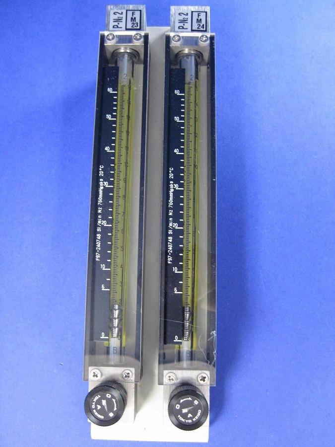 Used Tokyo Keiso F97-240748 Purge Meter, 6-60 Sl/Min N2 with Valve, Set of 2