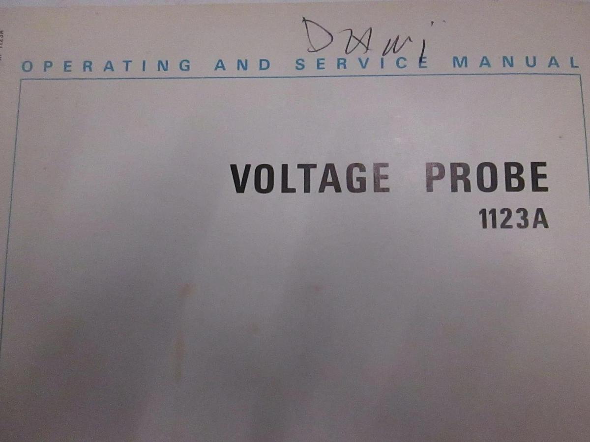 Used HP Voltage Probe 1123A Operating and Service Manual, Used