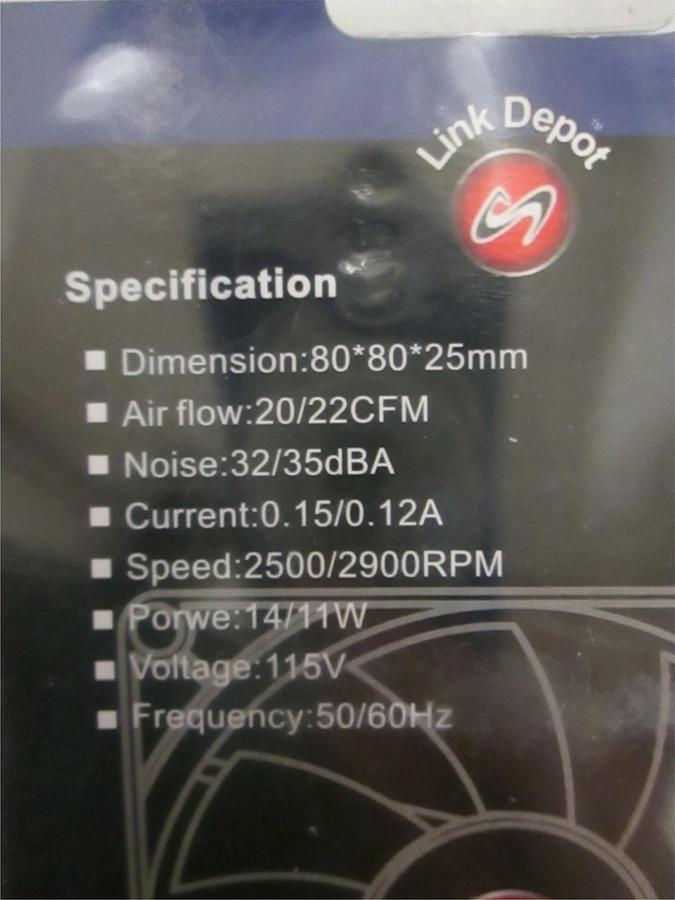 Used Link Depot, Fan-AC-8025B, NIB