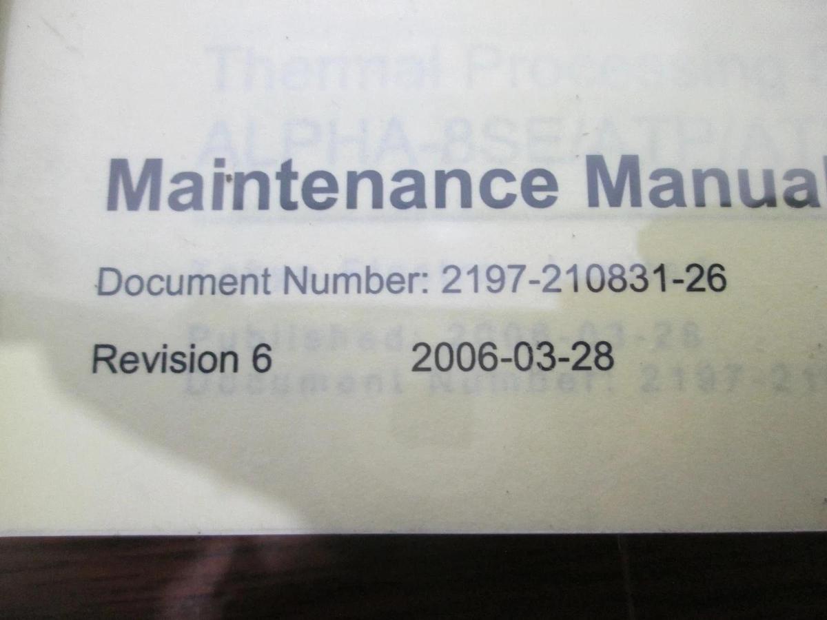 Used TEL Tokyo Electron, ALPHA-8SE/ATP/ATPf, Maintenance Manual, Polysilicon, New