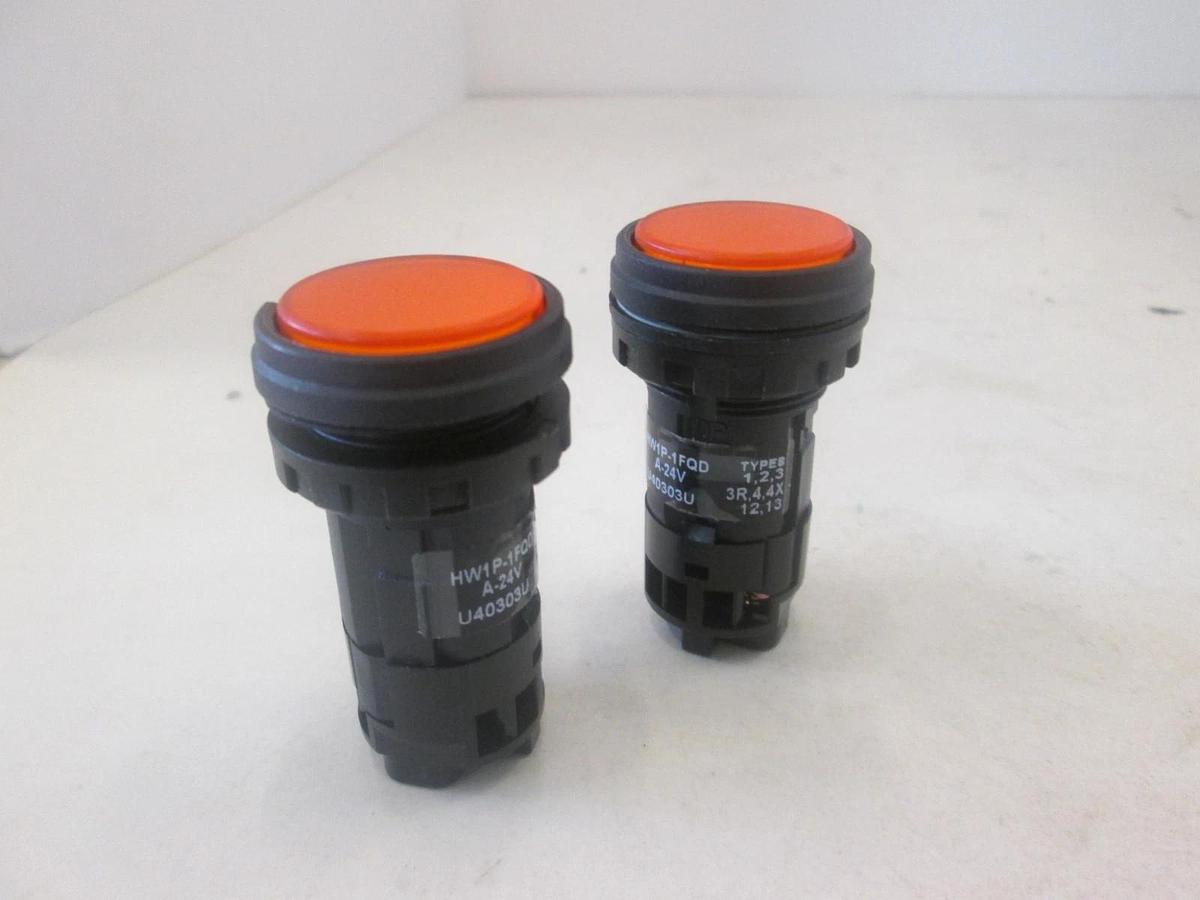 Used Idec, HW1P-1FQD, Orange Panel Mount Pilot Light, Used, Lot of 2