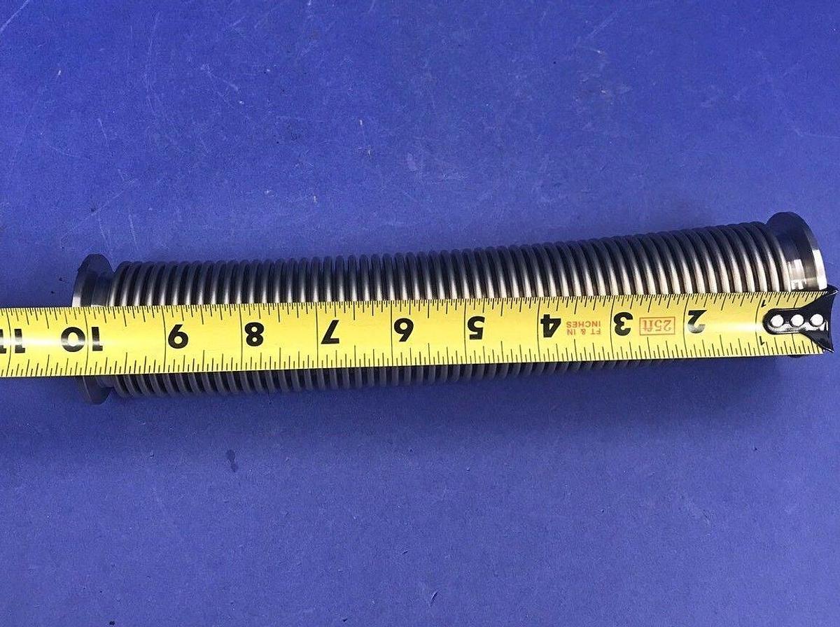 Used Stainless Steel Flexible Vacuum Hose 10"L, NW40 Flanges , NEW