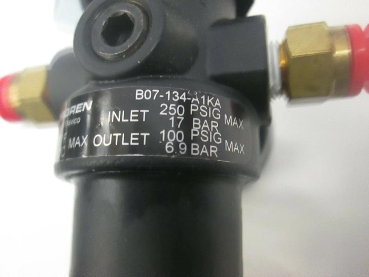 Used Norgren, Air Regulator Assy w/ Gauge, Model B07-134-A1KA, Used