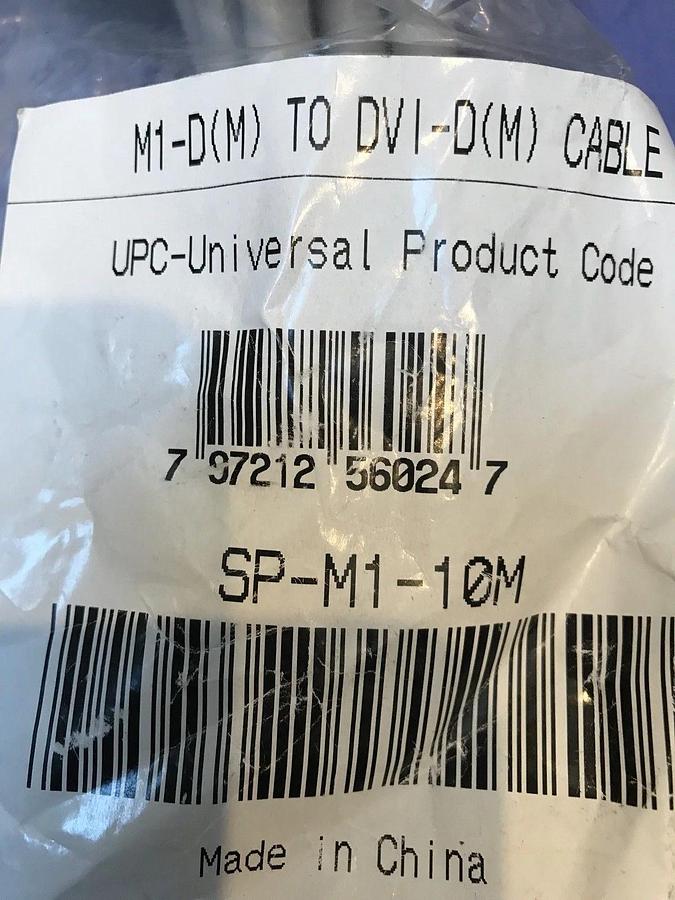 Used InFocus SP-M1-10M DVI-D Male to M1-D Male Cable, 33ft, New