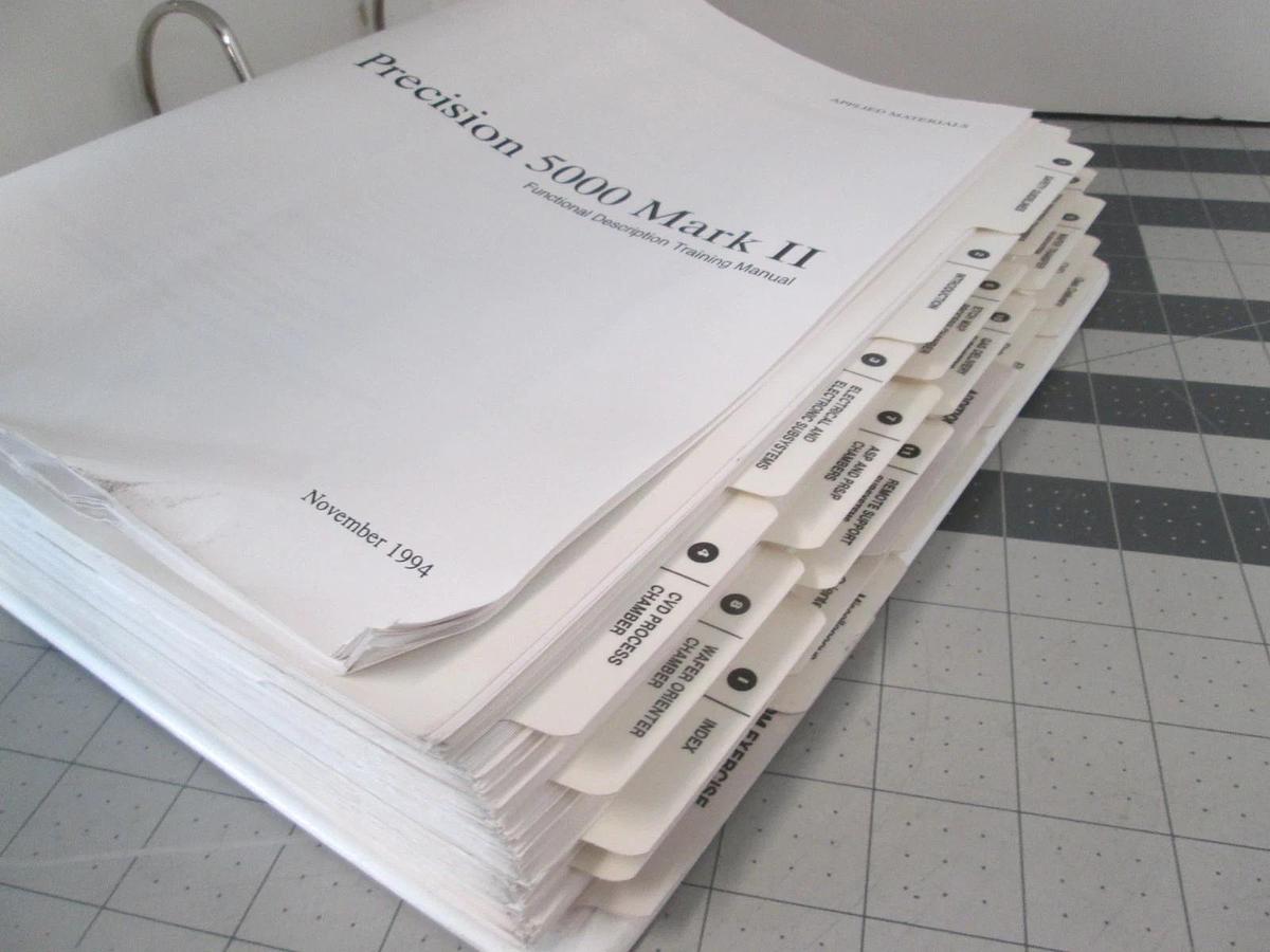 Used Applied Materials, Precision 5000 Mark 2, Functional Description Training, Used