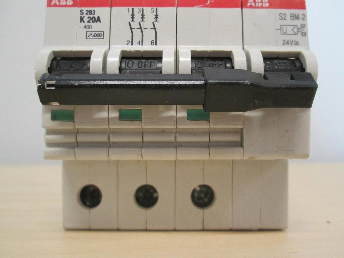 Used ABB, S 283, S2-BMM-2, 4 Pole, Circuit Breaker, VDE 0660, Used