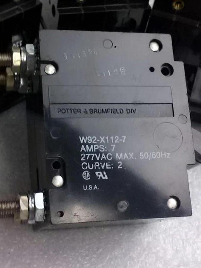 Potter & Brumfield W92-X112-7 Circuit Breaker 7AMP 277VAC, Lot of 10, New