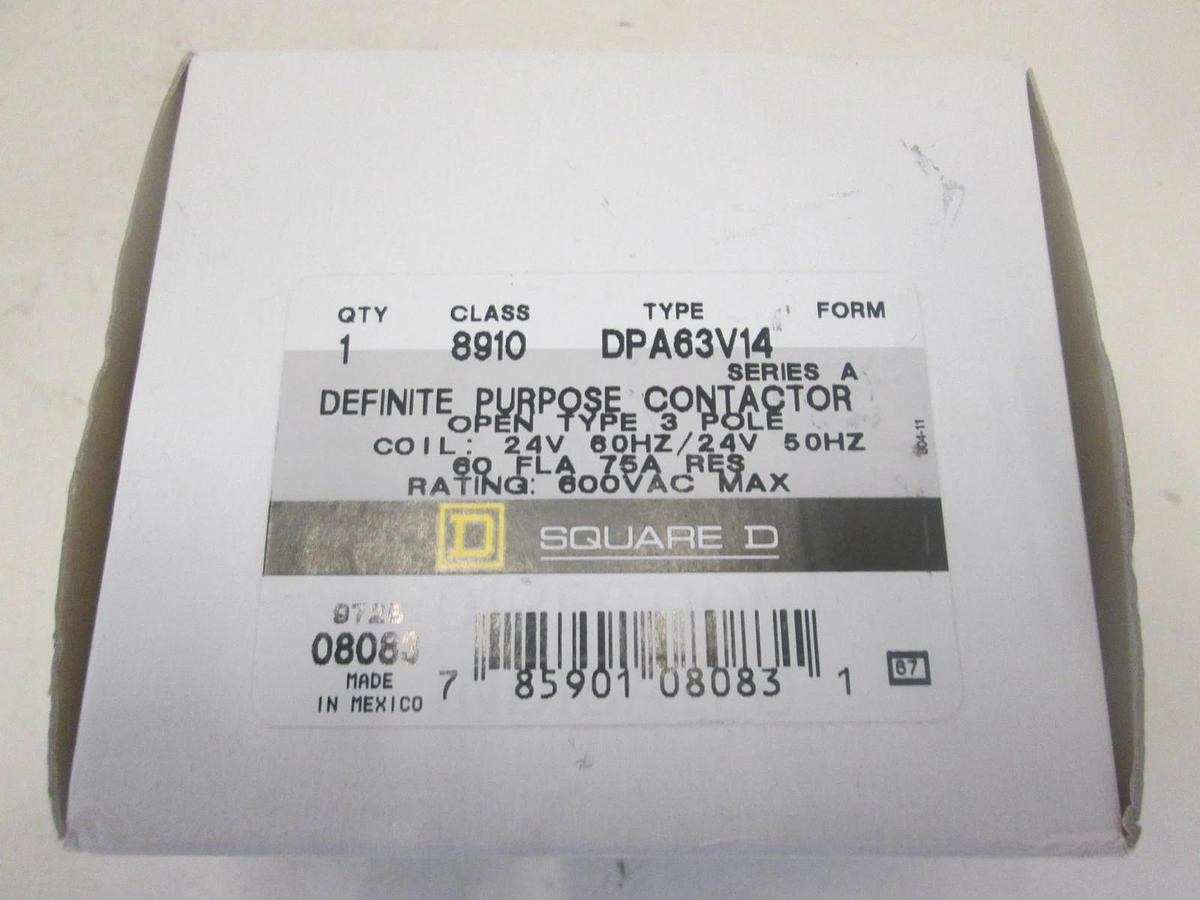 Square D, CL 9998 DA2 V14, RELAY,CONTACTOR,60AMPS, 30, New