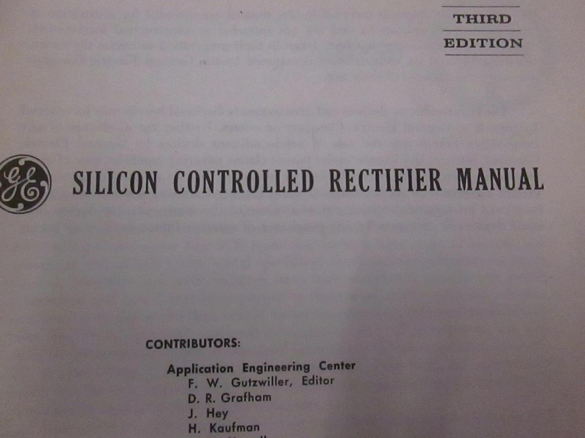Used GE Silicon Controlled Rectifier Manual Third Edition, Used