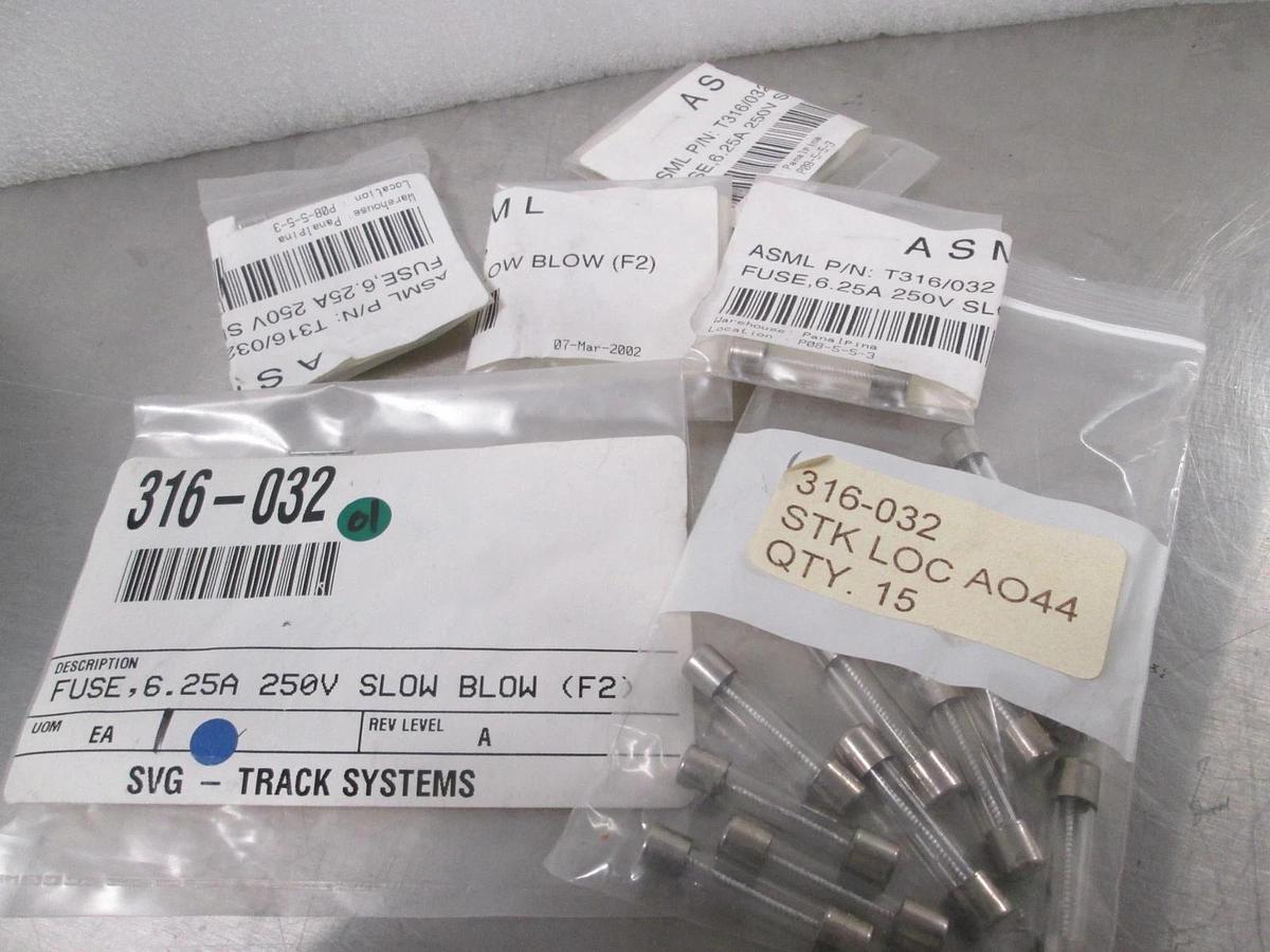 Fuse, 6.25A, 250V, Slow Blow (F2), 316-032, New, Lot of 20