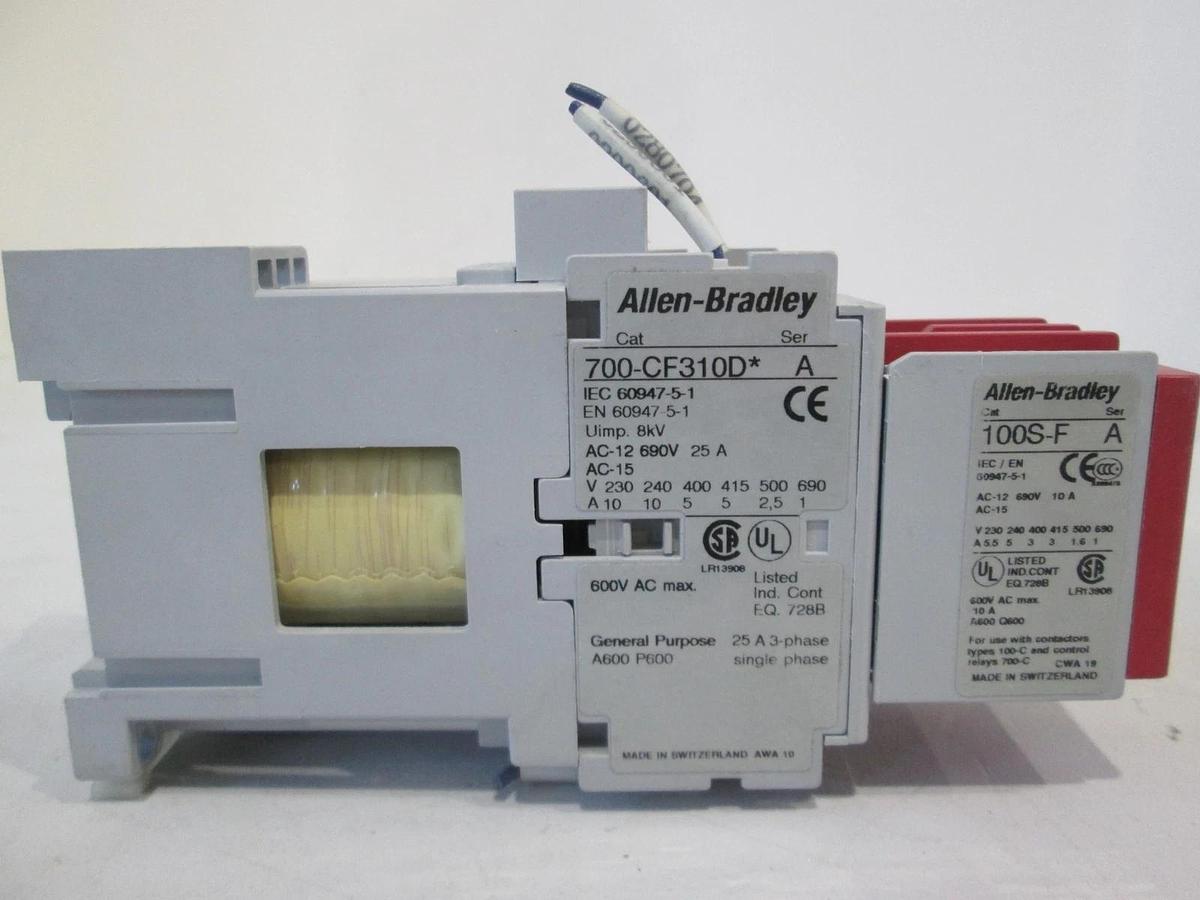 Used Allen-Bradley, 700-CF310D w/ 100S-F, Contact Relay and Auxiliary Contact, Used