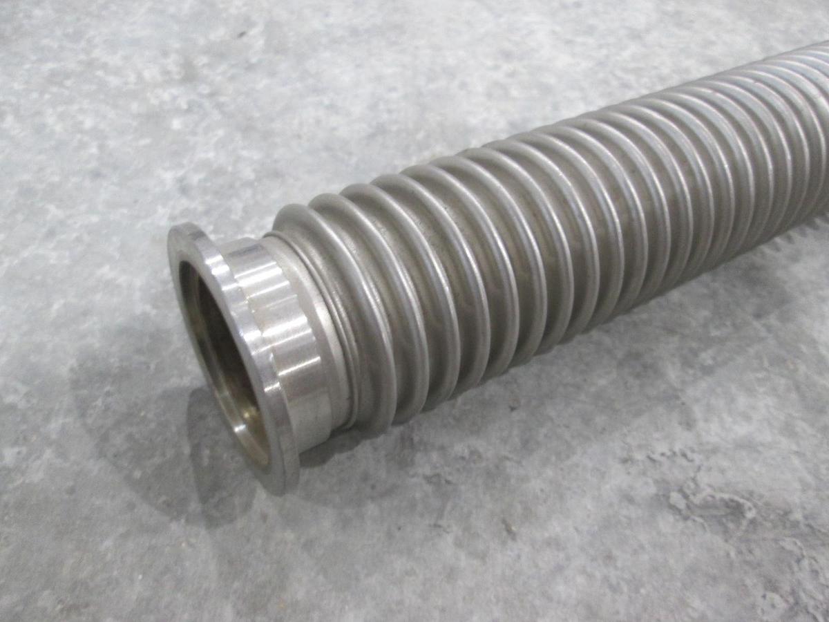 Used Stainless Steel Formed Bellows Vacuum Pipe / Socket, 16"L, 50MM Flange, Used