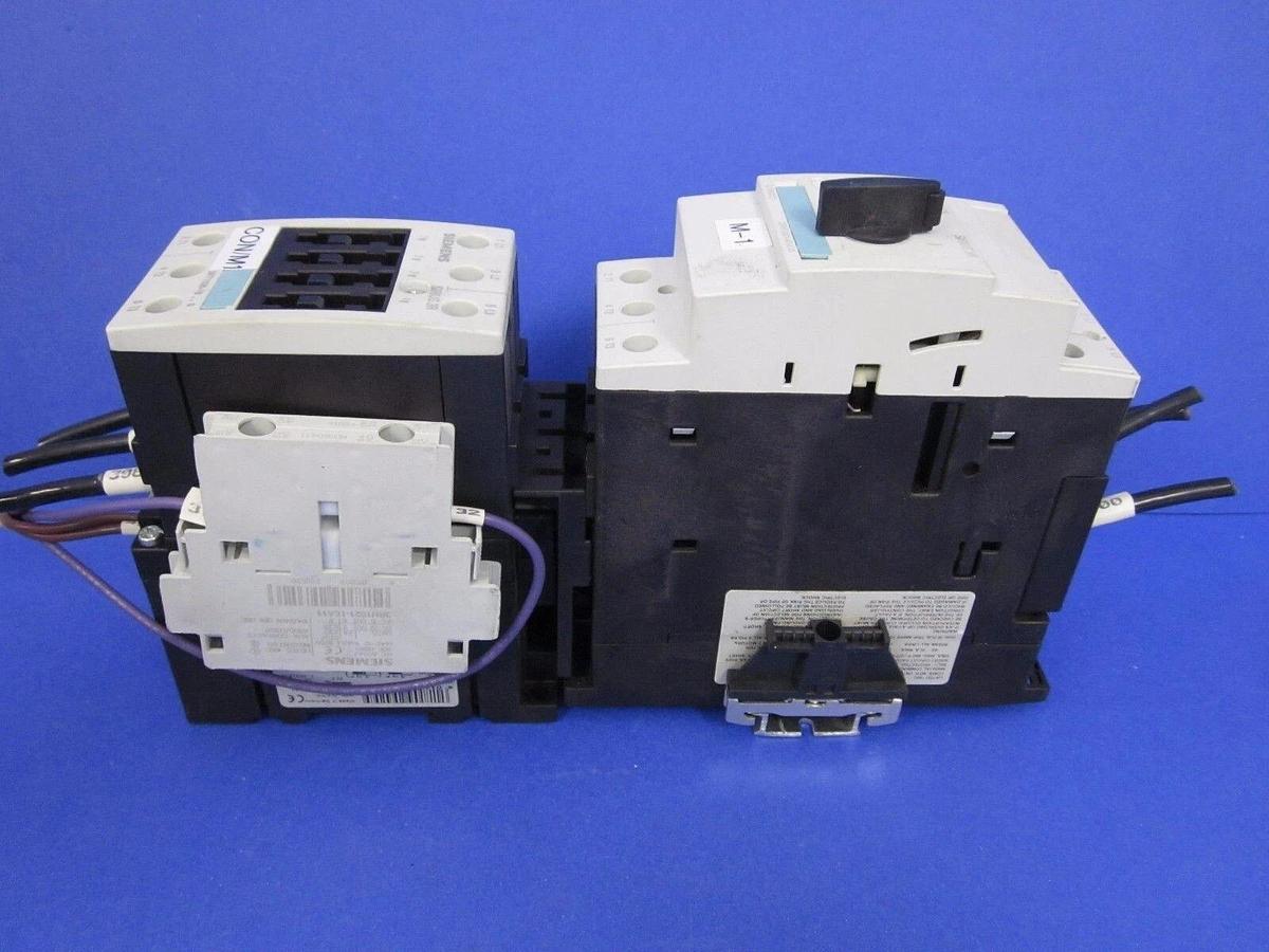 Used SIEMENS 3RV1031-4FA10 Circuit Breaker for Motor Protection w/ Contactor