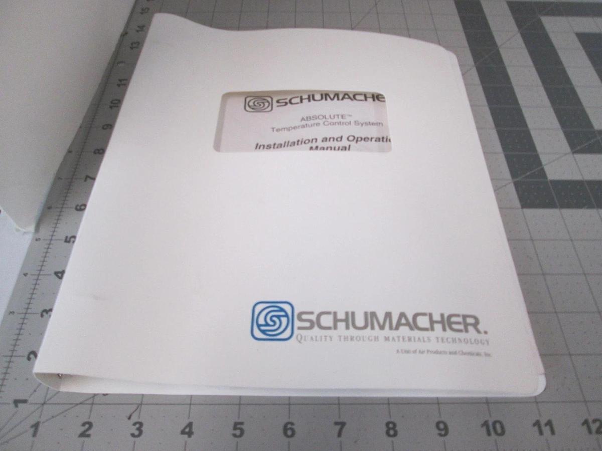 Used Schumacher, ABSOLUTE, Temperature Control System, Install and Op Manual, New