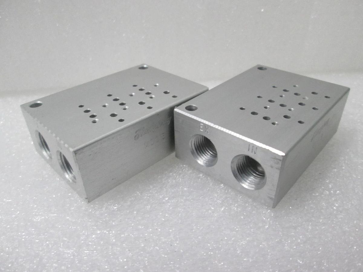 SMC, 3 Position Manifold Block for Valve, New, Lot of 2