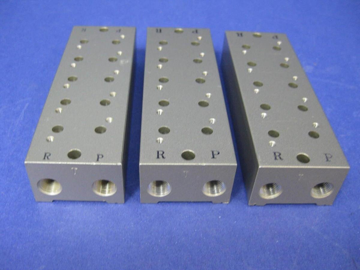 SMC NVVSZ5-20-051-00T 5 Station Manifold Block for VV3Z Valve, Lot of 3 New