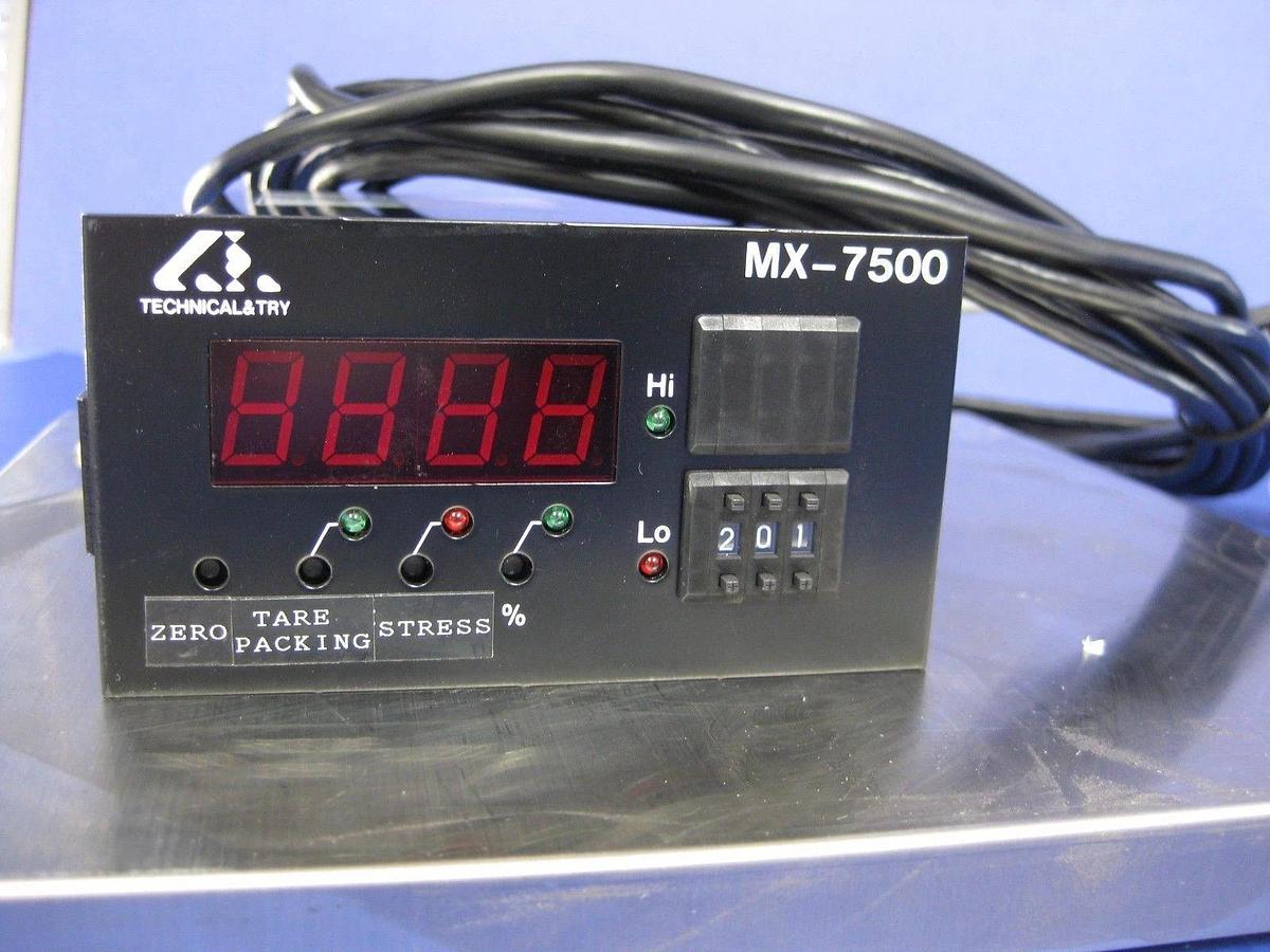 Used TECHNICAL & TRY MX 7500 Controller, MX-7512-030-D and Weight Sensor TTS-030-L260