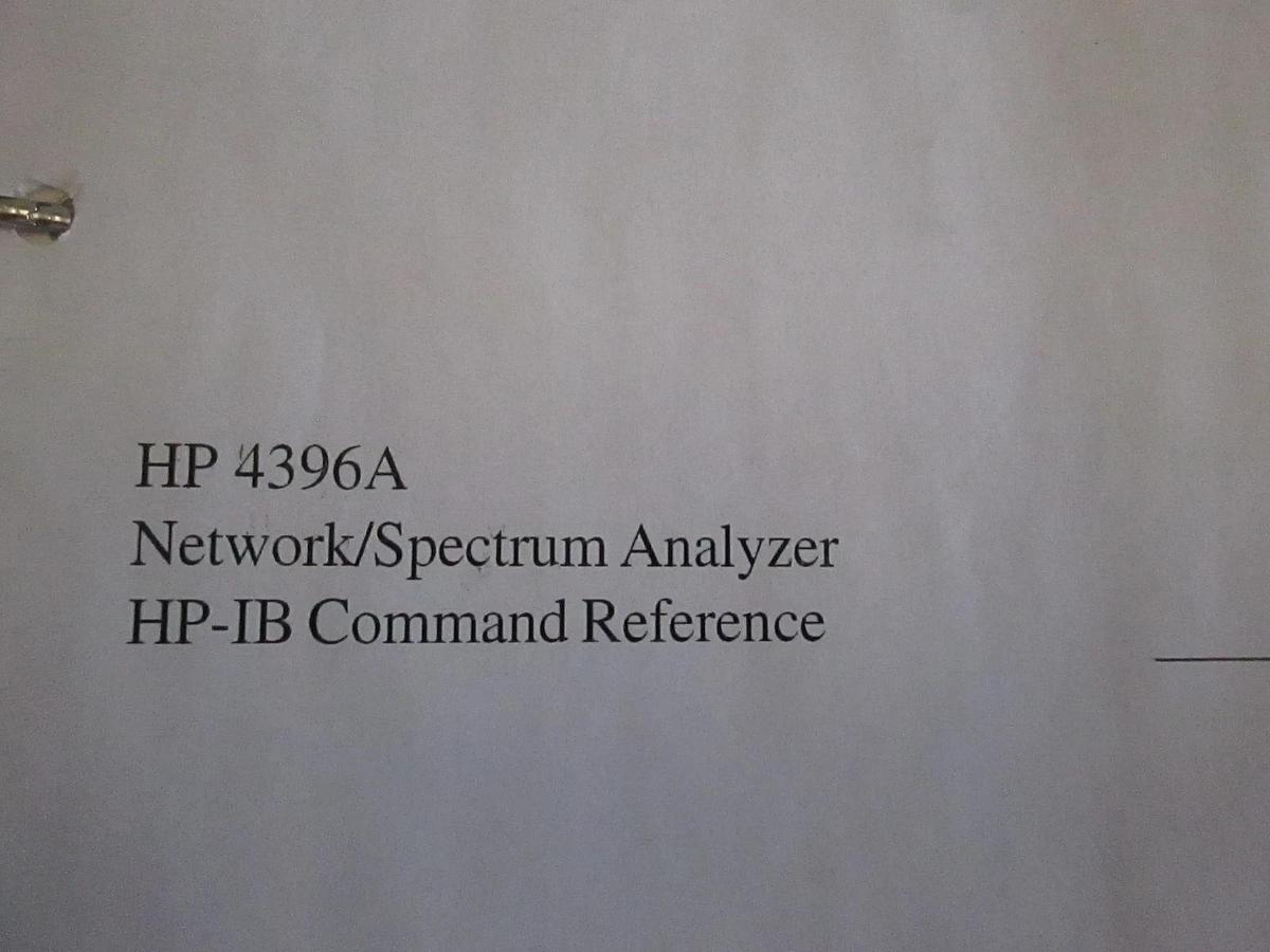 Used HP 4396A Network/Spectrum Analyzer HP-IB Command Reference, Used