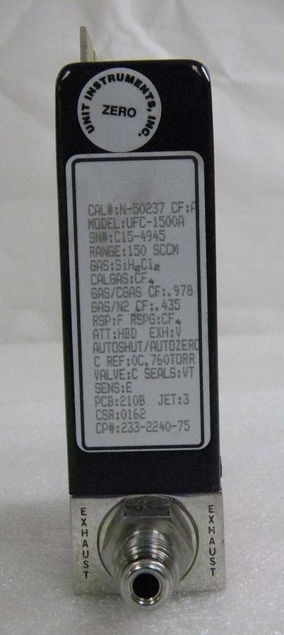 Used Unit UFC-1500A, Mass Flow Controller, Gas- SiH2Cl2, Range- 150 SCCM, 1/4" M I/O