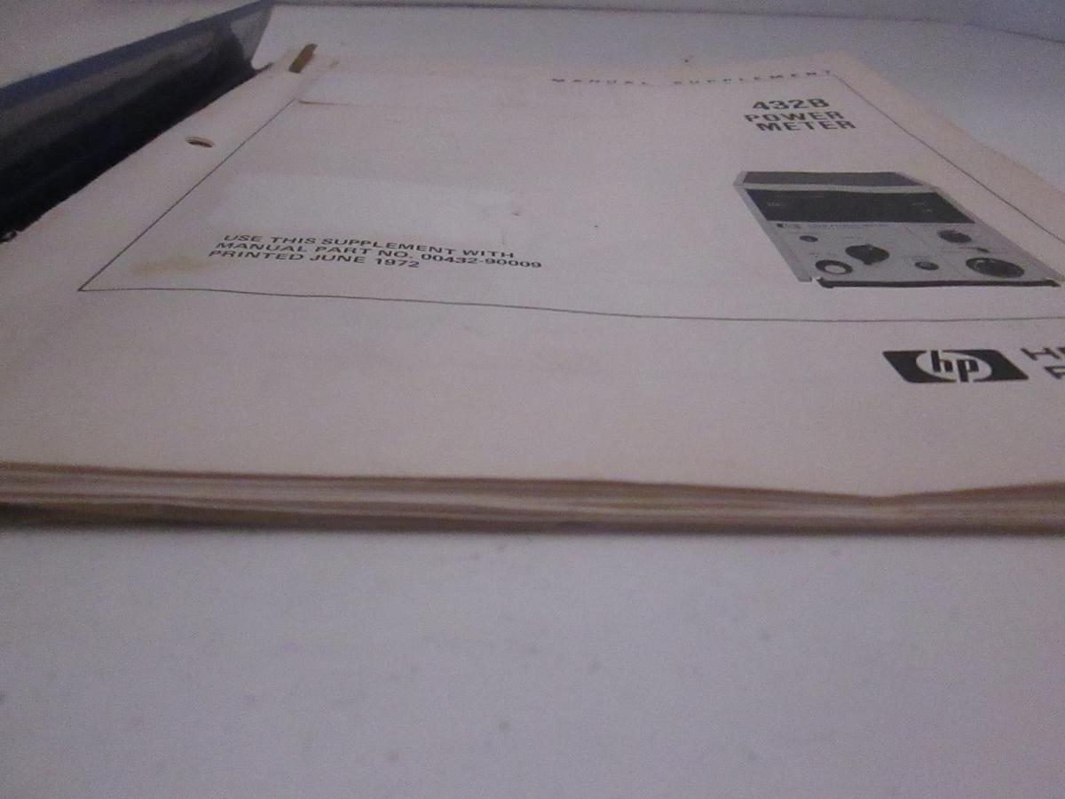 Used HP Manual Supplement for 432B Power Meter, Used