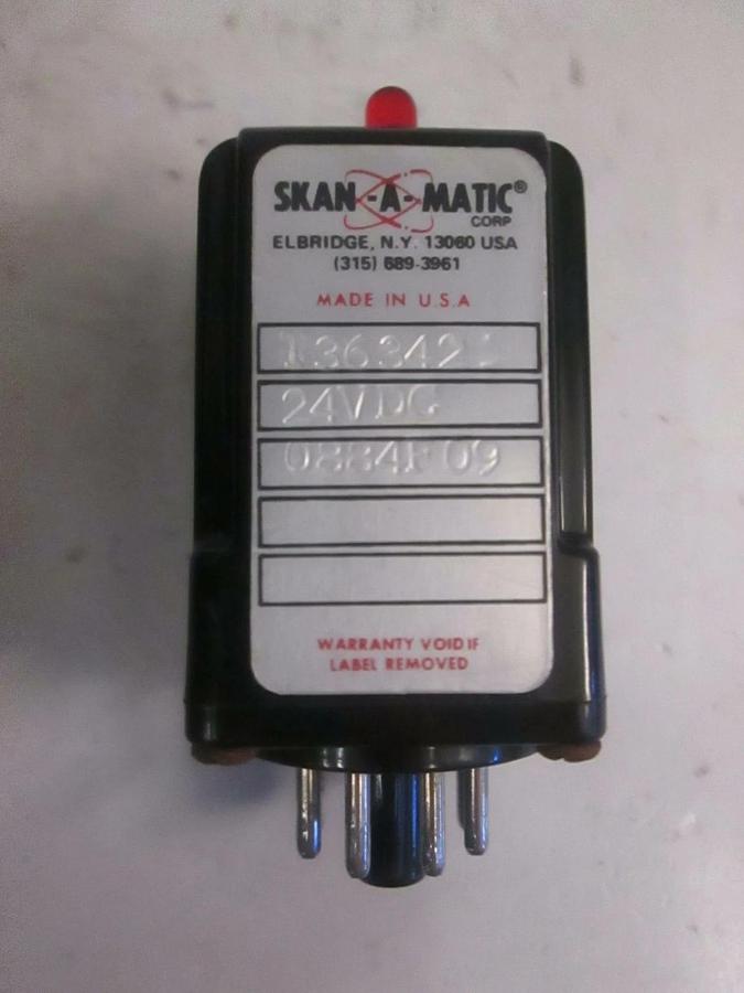 Used Skan-A-Matic 8 Pin Relay, T363421, 24VDC, Used