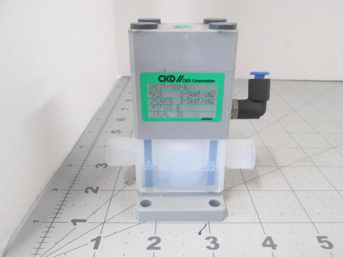 Used CKD, AMD21-10U-8, Pneumatic Valve, 0-5kgf/cm2, Used