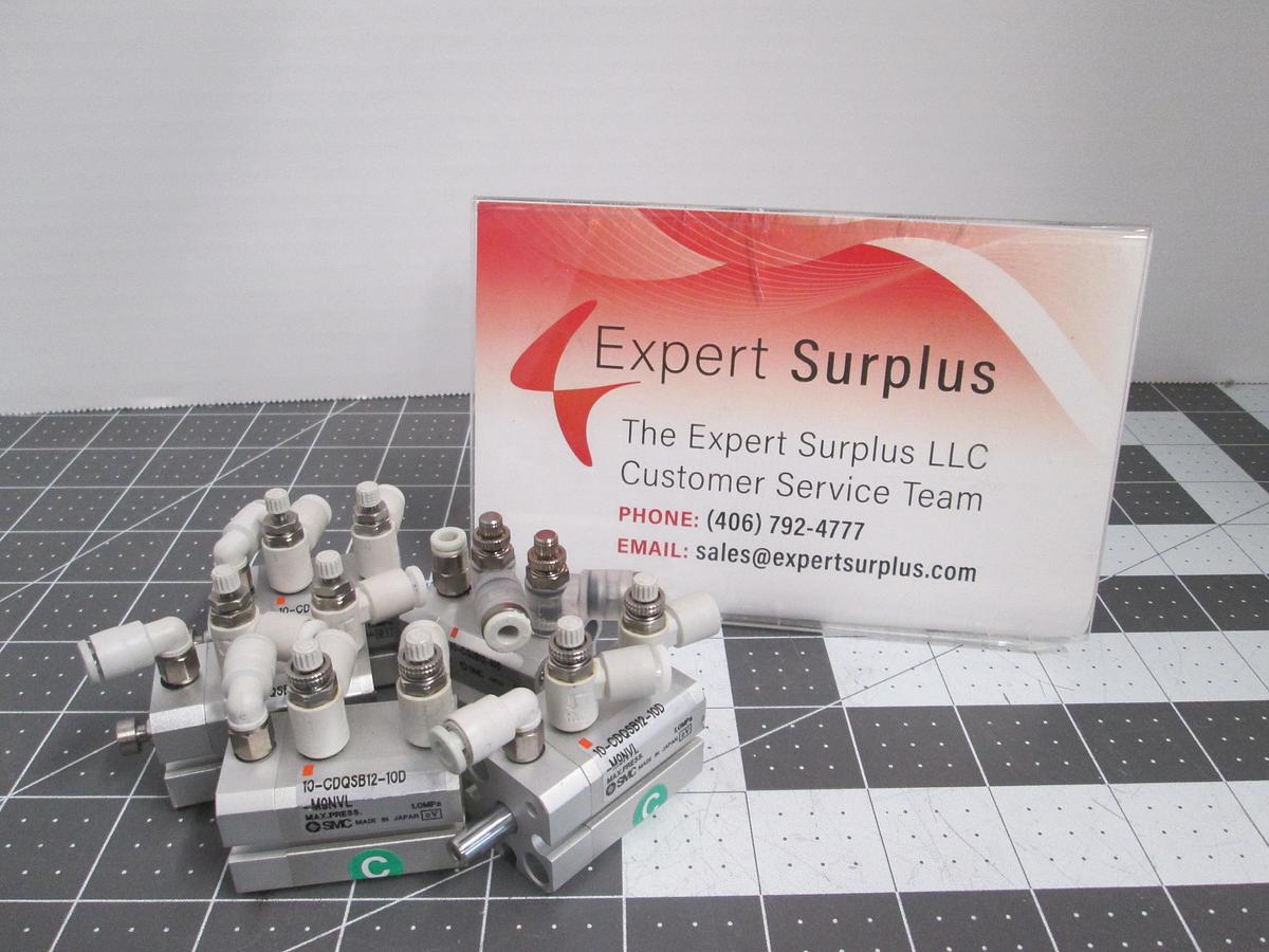 Used Lot of 5 SMC 10-CDQSB12-10D Clean Series Compact Air Cylinder Auto Switch