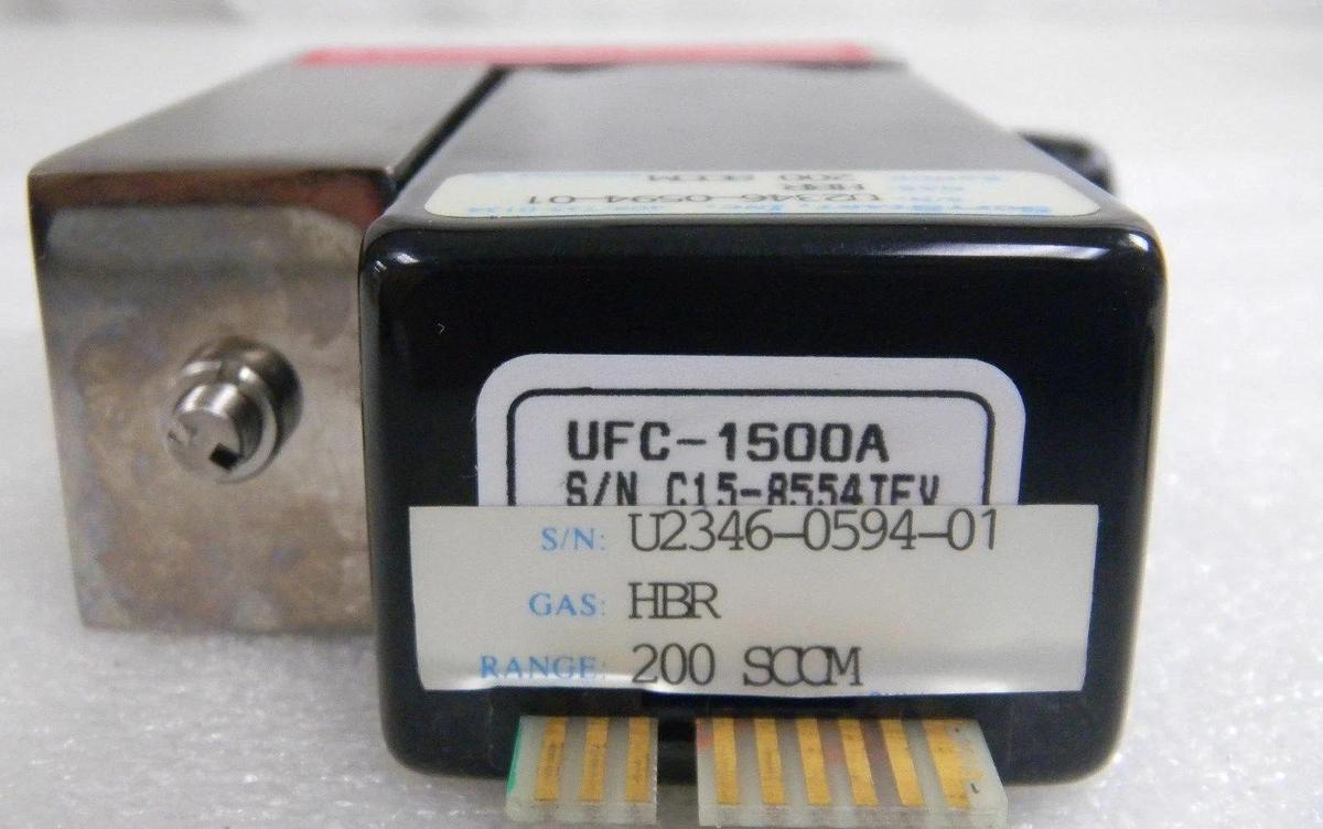 Used Unit UFC-1500A, Mass Flow Controller, Gas- HBR, Range- 200 SCCM, 1/4" M I/O