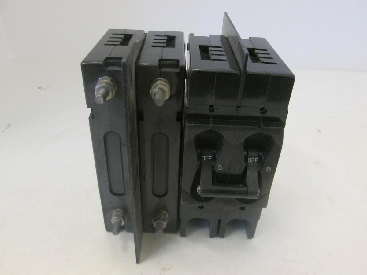 Used Airpax, 2 Pole Circuit Breaker, 219-2-1-62F-5-8-5, 5A, Used, Lot of 2