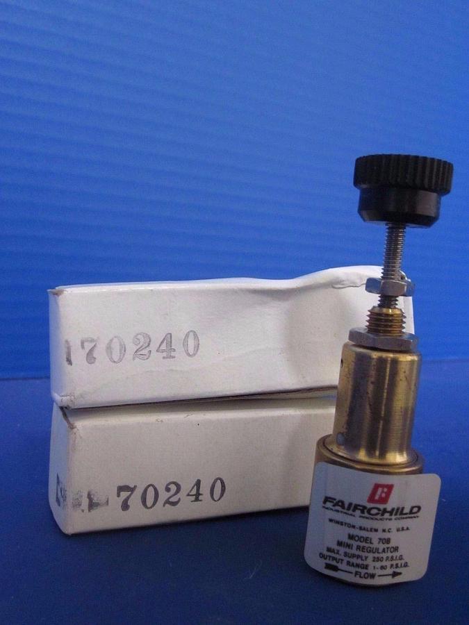 Used Fairchild 70B Subminiature Pressure Regulator, 1-60 psig, Lot of 2