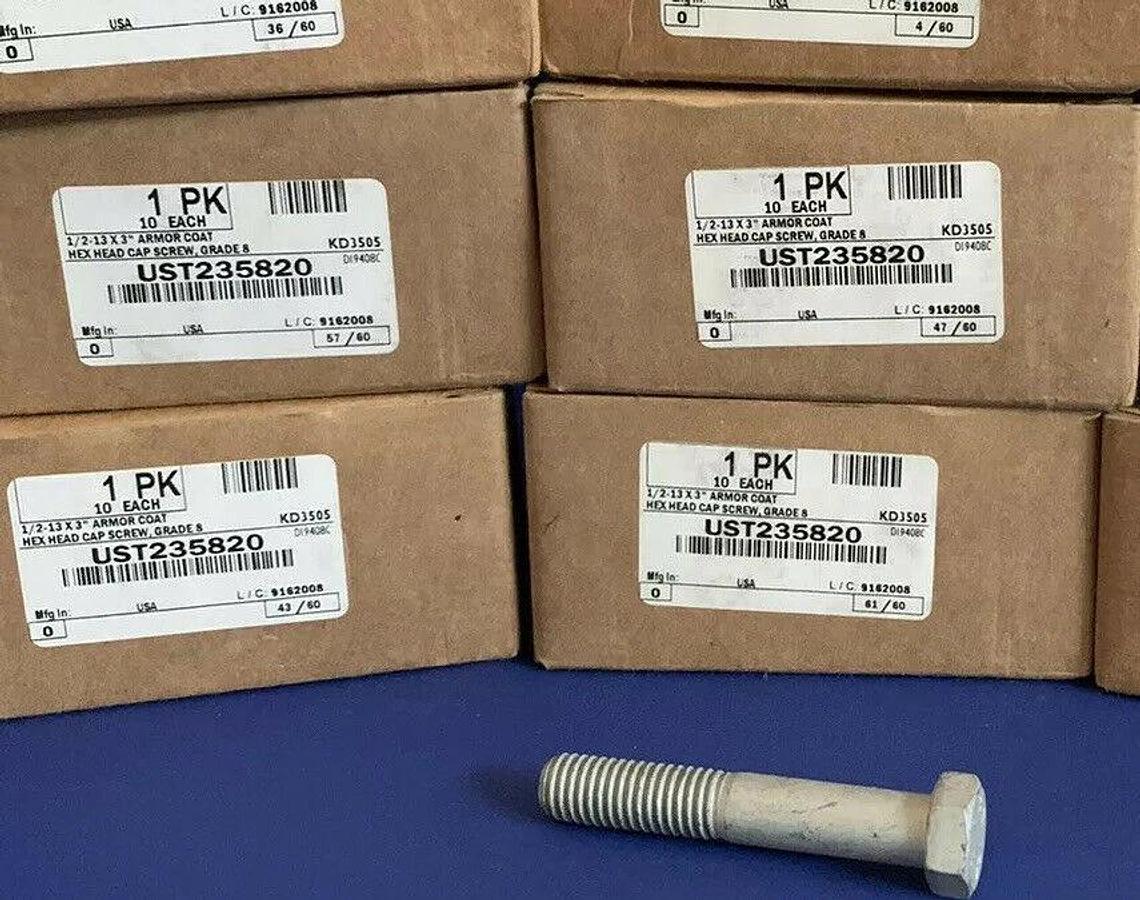 1/2-13 x 3" Armor Coat Head Cap Screw, Grade 8, UST235820, Lot of 40