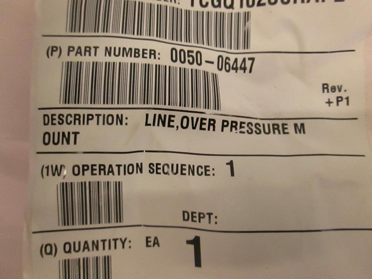 Used AMAT, LINE,OVER PRESSURE MOUNT, 0050-06447, New