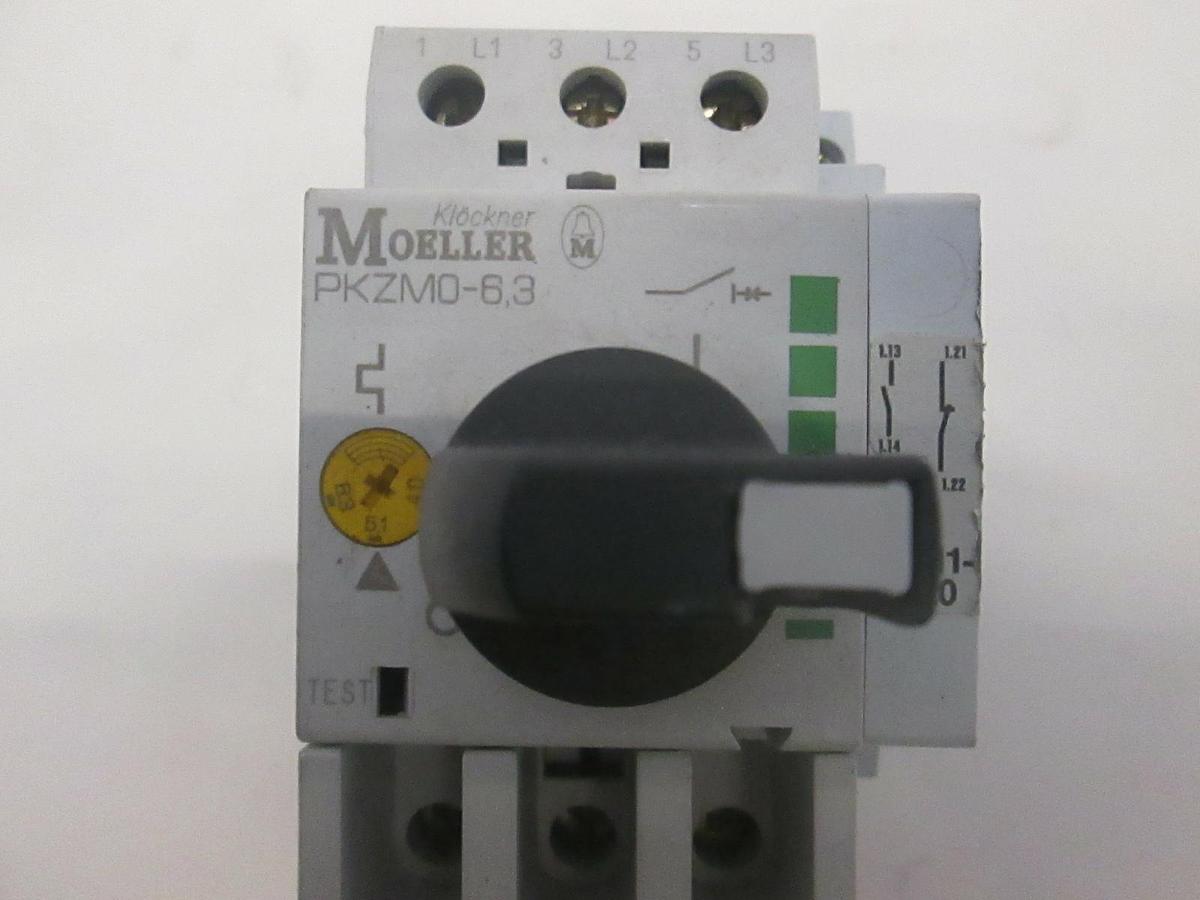 Used Moeller, PKZM0-6.3 Circuit Breaker and SE00-11-PKZ0 Contactor, Used