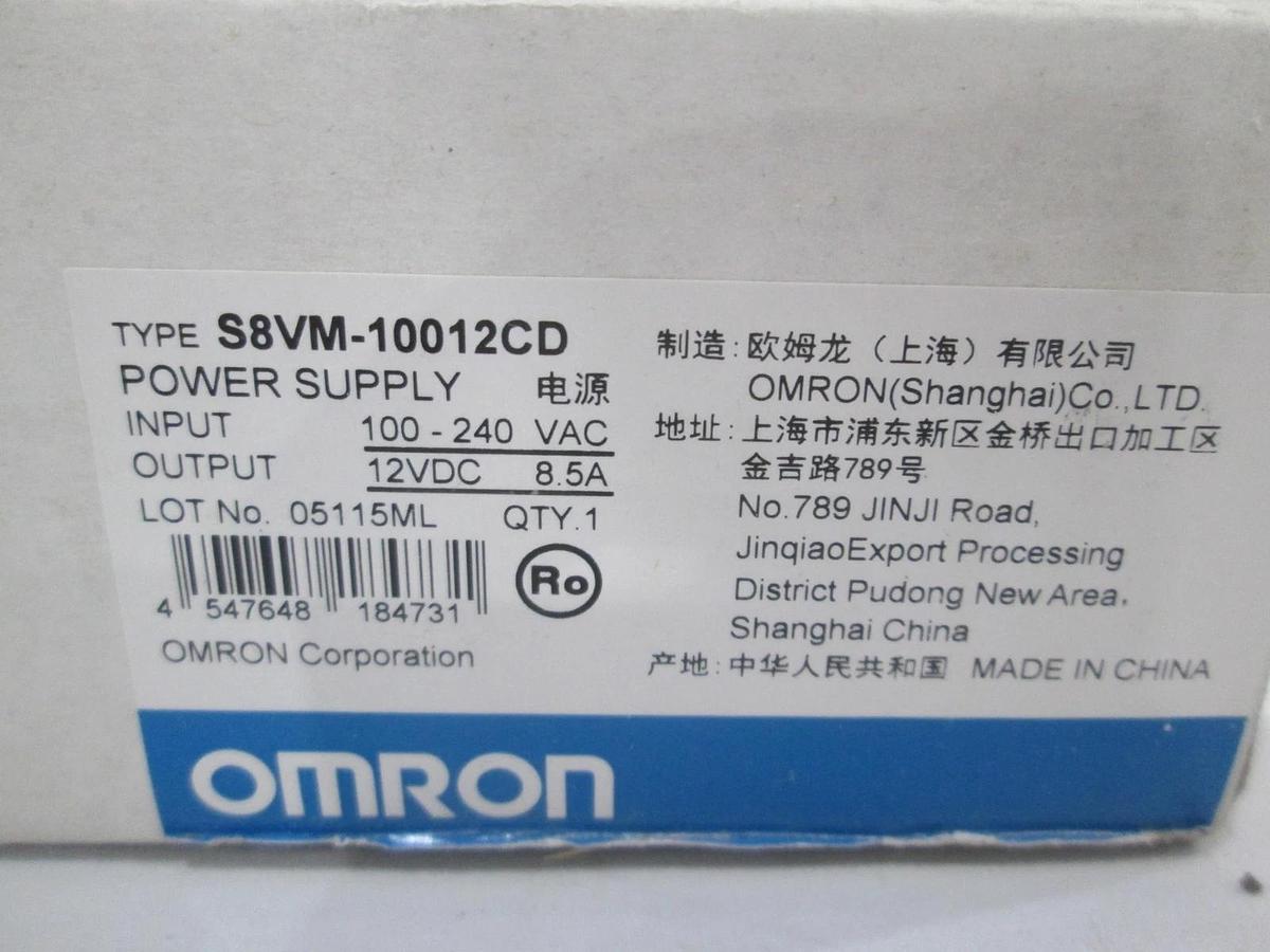 Omron, S8VM-10012CD, Power Supply, 100-240 VAC, 12VDC, New