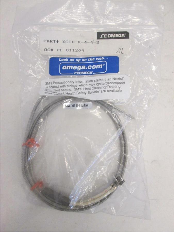 Omega, XCIB-K-4-4-3, Fiber Insulated Thermocouple, New