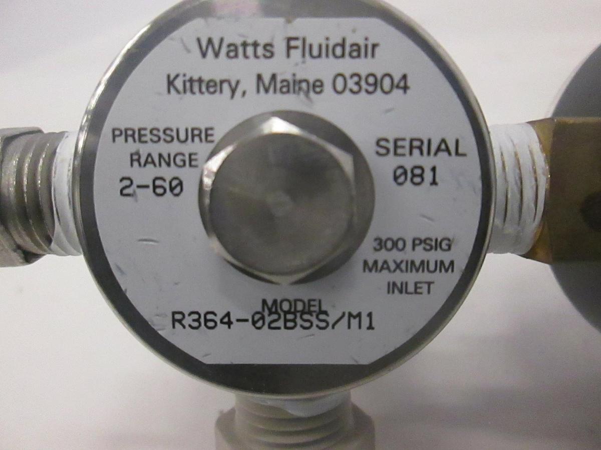 Used Watts Fluidair, Pressure Regulator w/ Gauge, Model R362-02BSS/M1, Used, Lot of 2