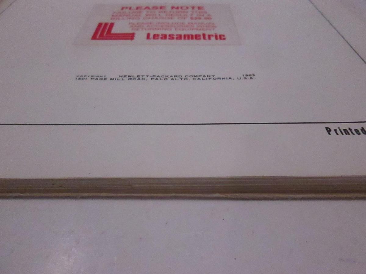 Used HP 493A/495A Microwave Amplifier Operating and Service Manual, Used