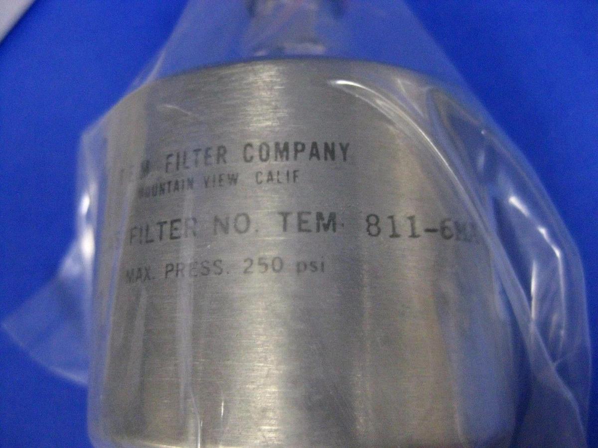T.E.M. TEM-811-6MA 800 Series Gas Filter, Teflon Membrane, 3/8" Compression, NIB