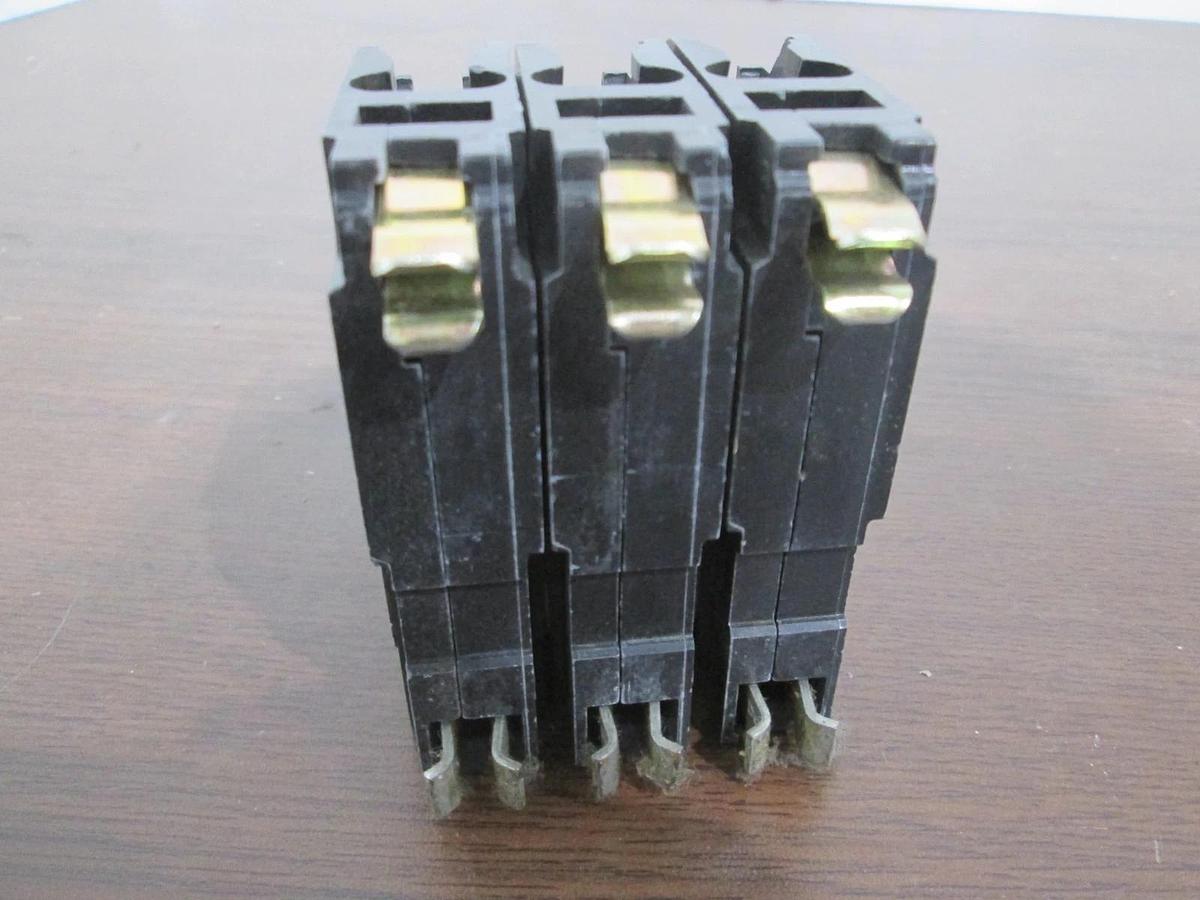Used Square D, Type HACR, AD-8011, Single Pole Circuit Breaker, 15A, Used, Lot of 3