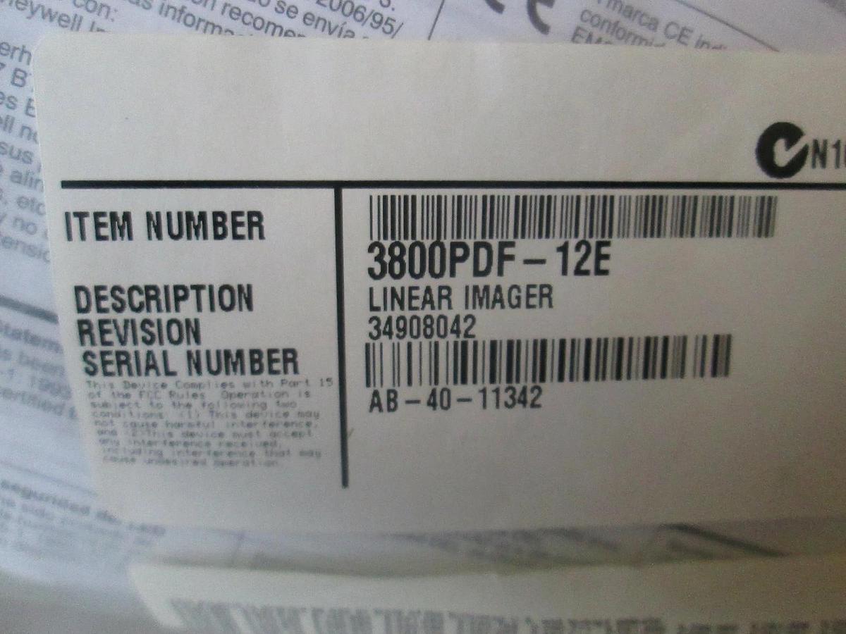 Used Handheld Products, Linear Imager, 3800PDF-12E, New