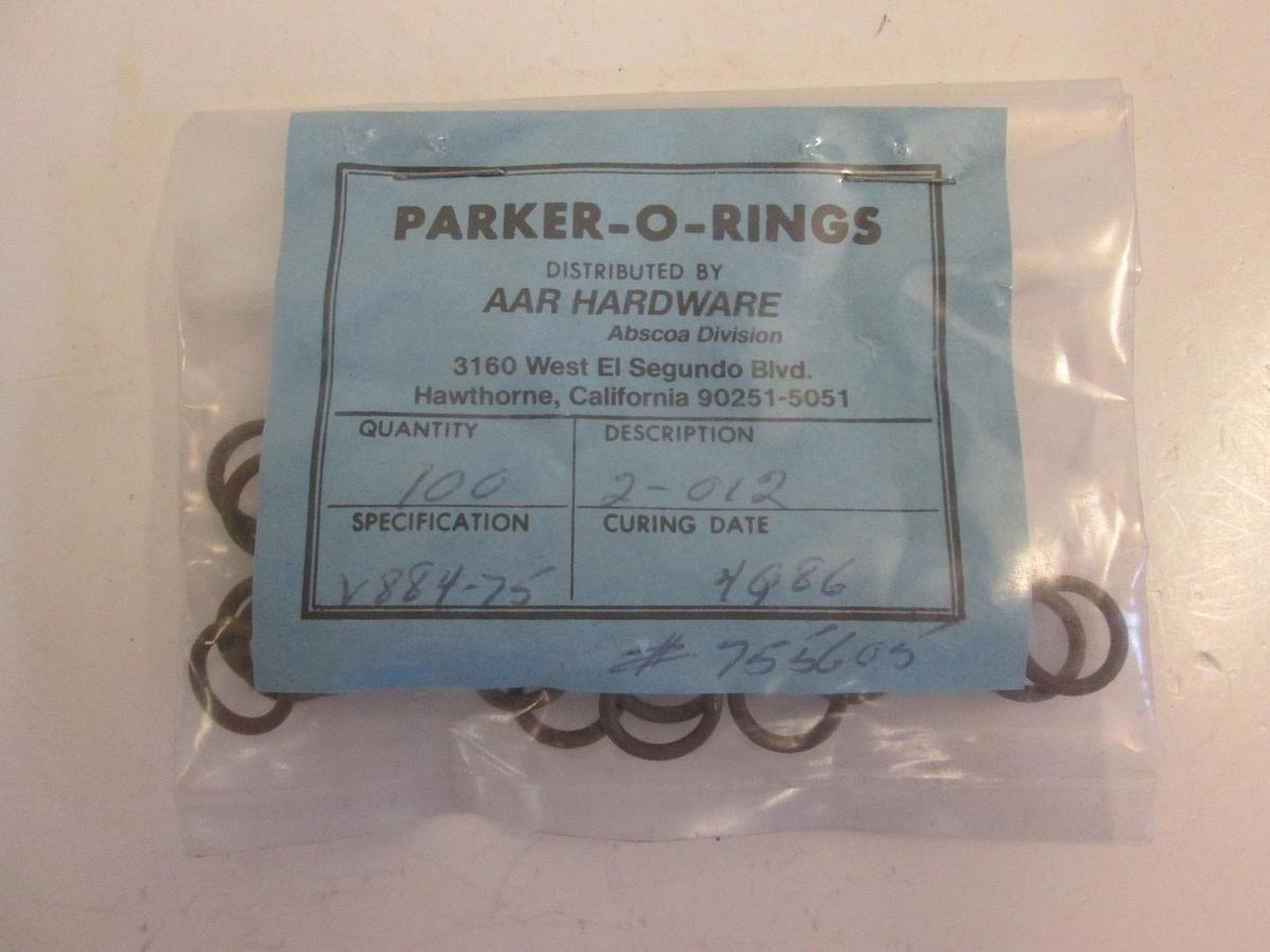 Parker O-Ring Fittings 2-012, Lot of 100, NIB
