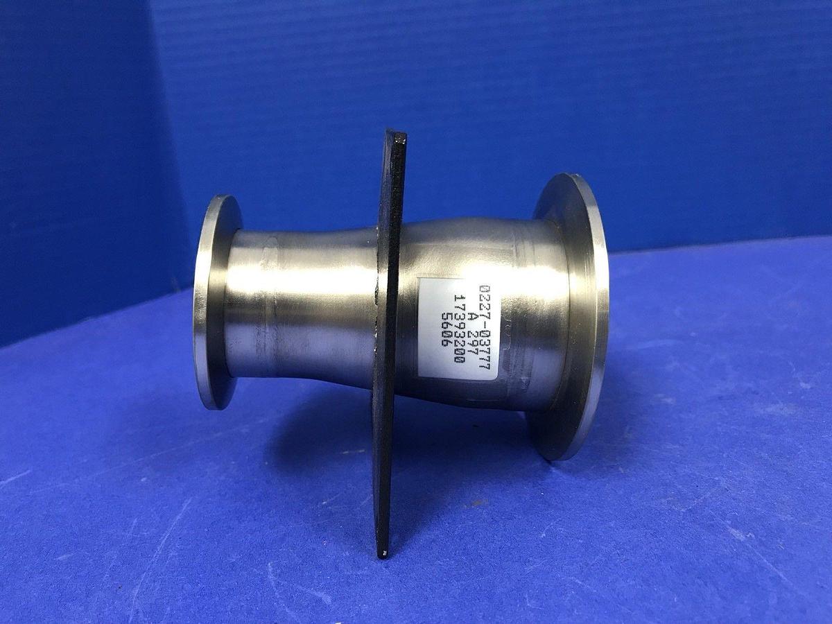 Used SS Vacuum Fitting: NW50 x NW40 Full Nipple Adapter w/ Mounting Bracket